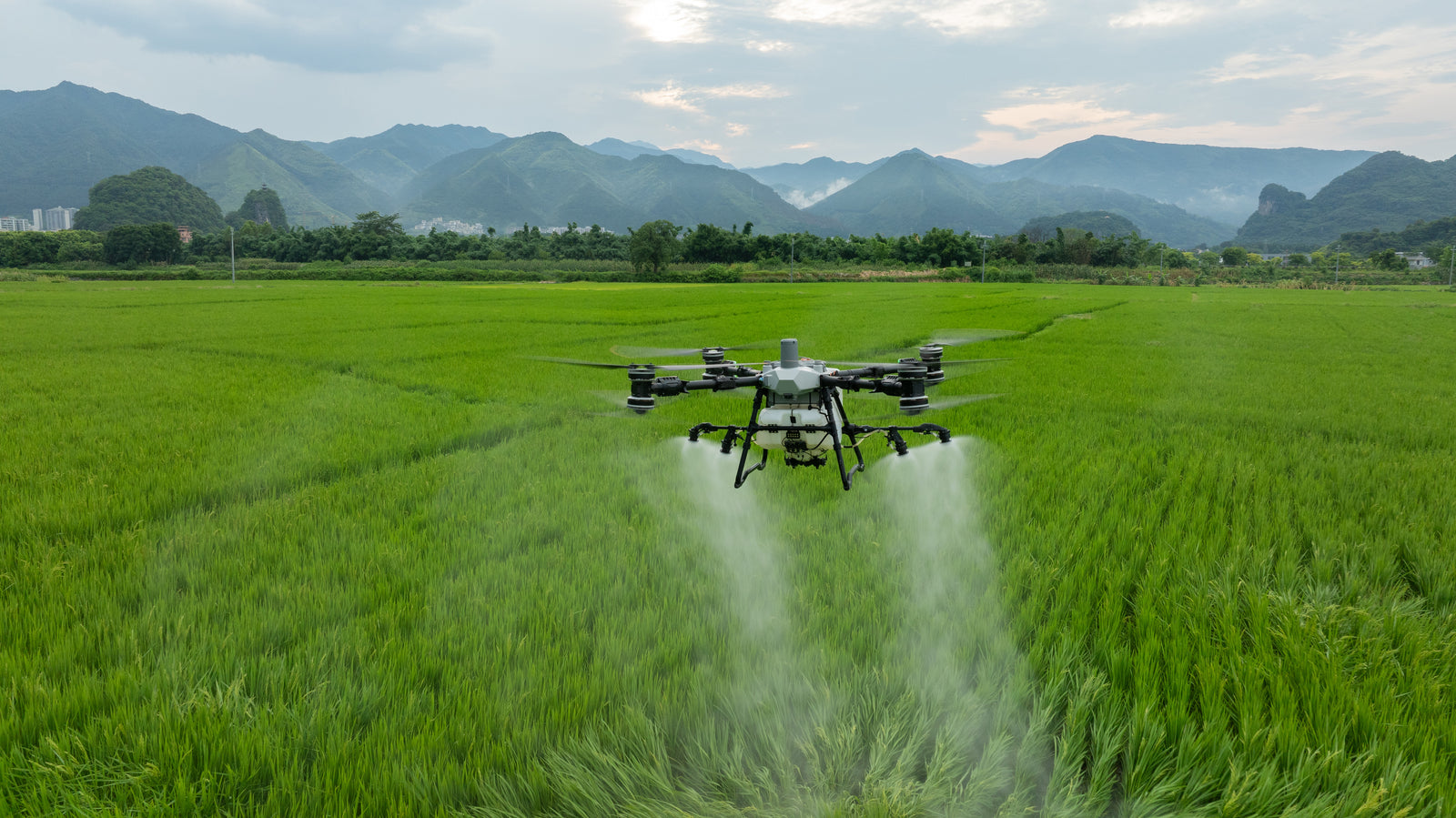 FlyingAg DJI T100 flying over field 2