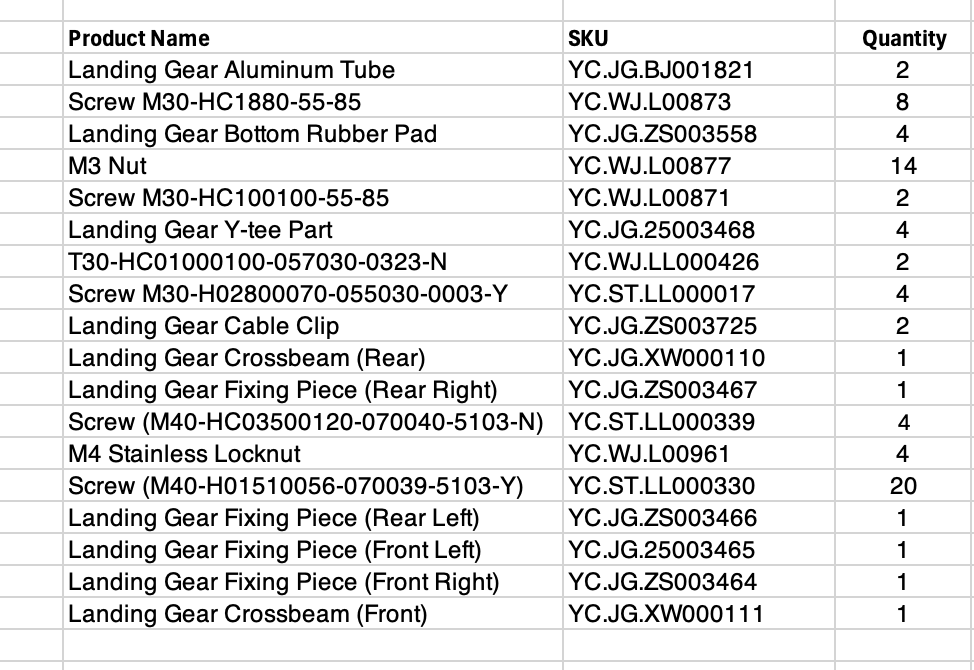DJI Agras T50 Landing Gear Kit